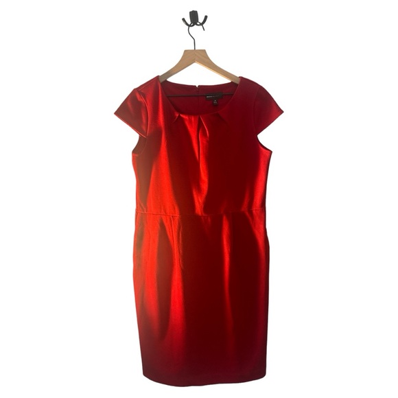 Dana Buchman Red Sheath Dress Career Cap‎ Sleeve Workwear Dress Size 12 - Picture 1 of 11